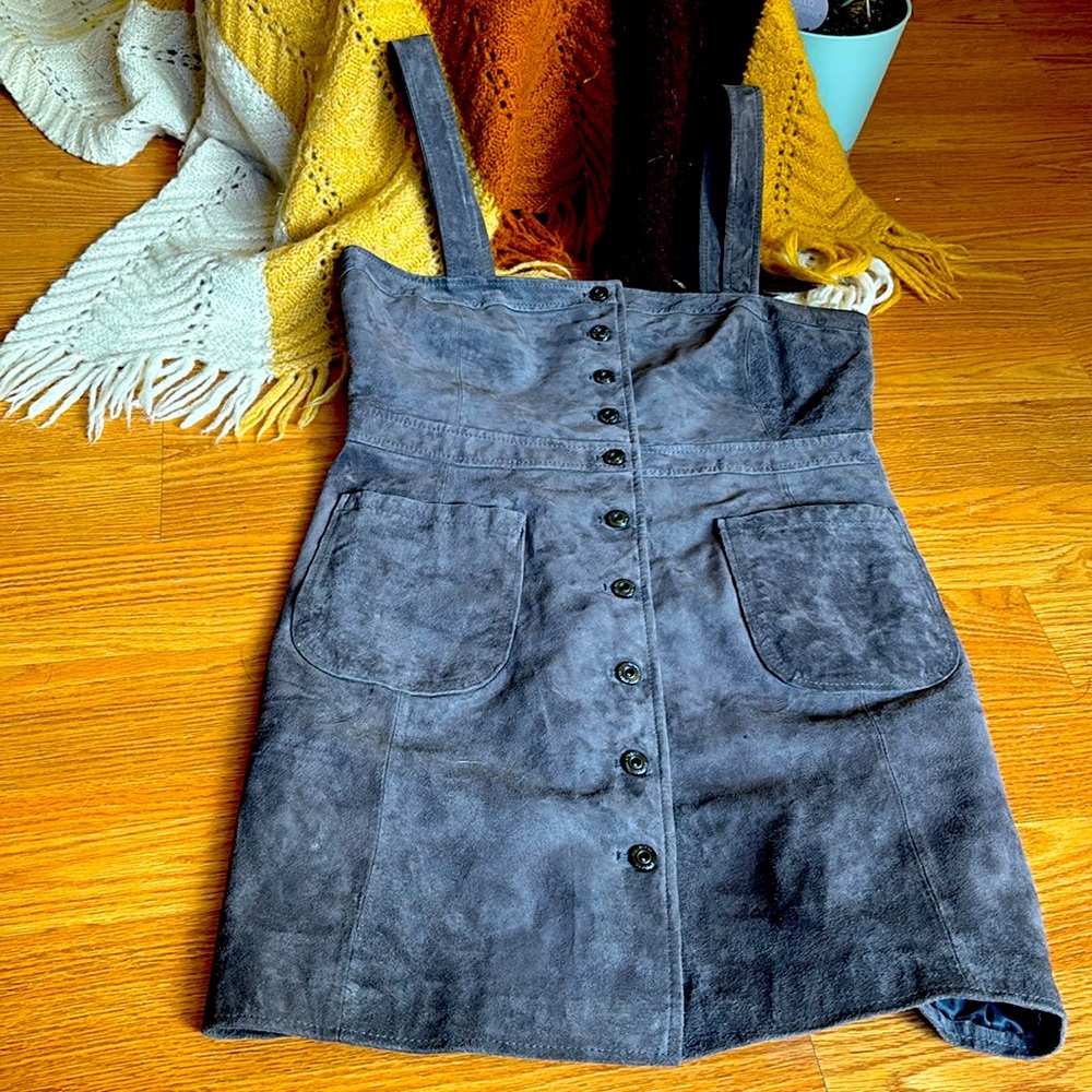 Leather button up dress